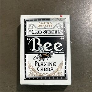 Casino used Bee Club Special Playing Cards - White & Black with Gold Bee